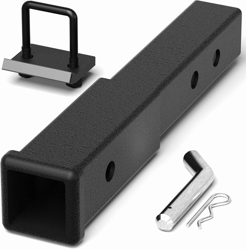 longsen Hitch Extender 2 Inch - Adjustable Trailer Hitch Extension 7.3" - 9.3", 5000 lbs GTW, Includes Hitch Pin, Clip & Anti-Rattle Stabilizer - Image 1